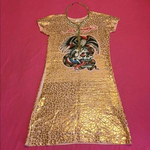 🎸🔥 FLAMING HOT ed hardy shirt dress  🔥⚡️